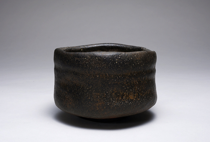 宗慶作　黒茶碗　銘 天狗
