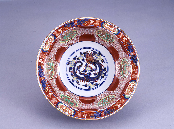 伊万里 色絵団龍文鉢 江戸時代(17世紀~18世紀)